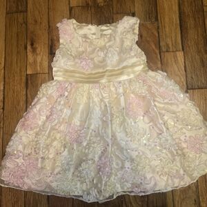 American Princess Dress 24M  Pink & Cream Flowers & Sequins Gorgeous #220